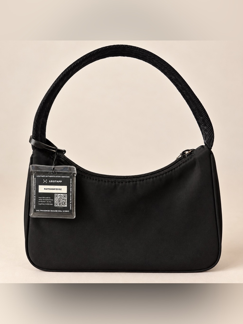 Prada Black Nylon Mini Shoulder Bag with Logo Plaque - Picture 2 of 9